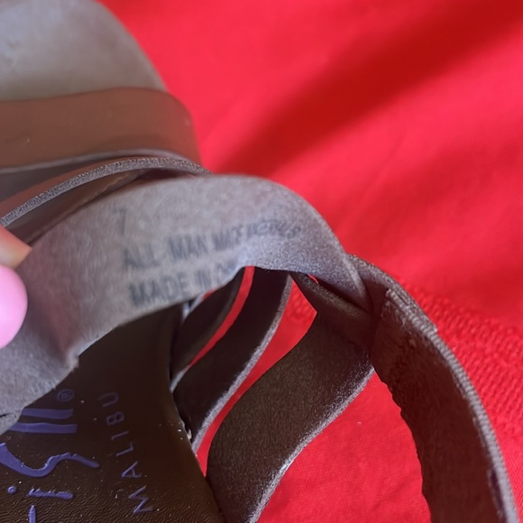 Brown Strappy Platform Wedges - Picture 8 of 12